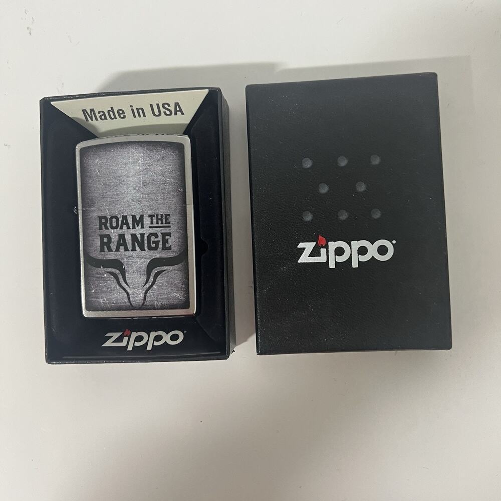 Zippo 200 Roam The Range Western Longhorn Matte Finish Lighter NEW